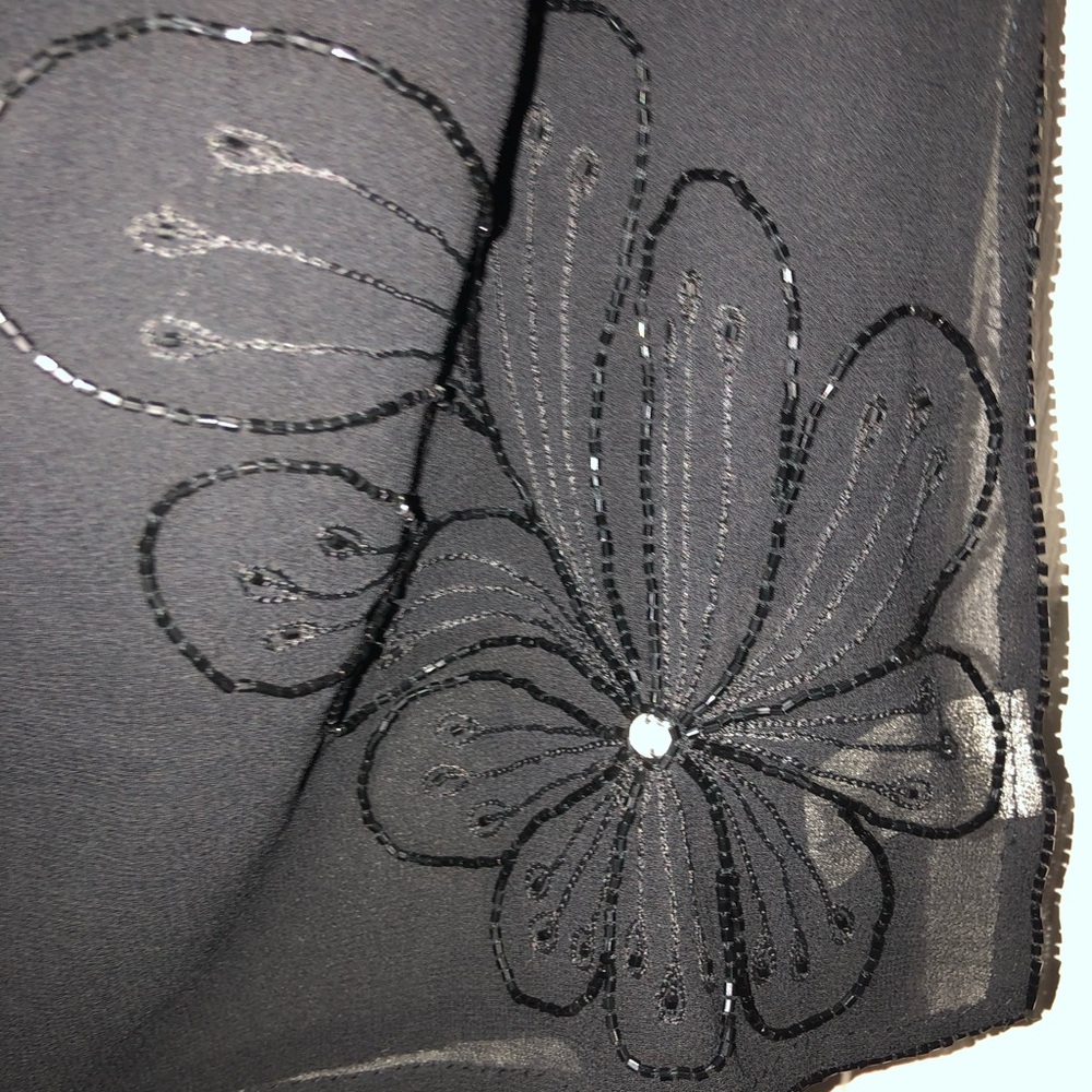 Beautiful black sheer evening wrap/scarf